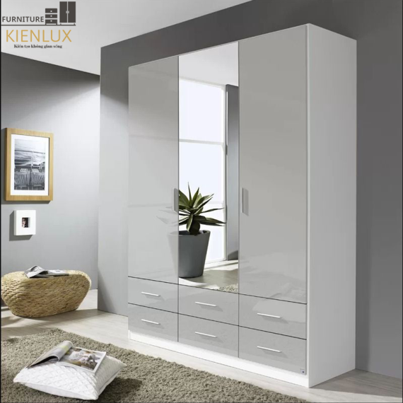 Tủ Quần Áo Gỗ Cao Cấp 3 Cánh Có Gương-TAKL018